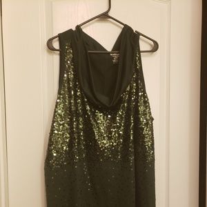 Lane Bryant forest green sequin tunic